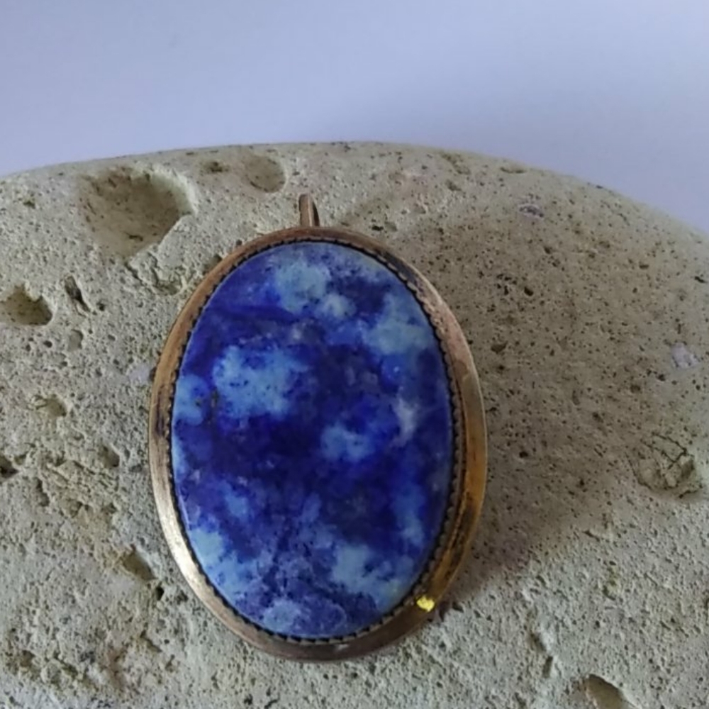 1/20 12K GF Vintage Lapis Pendant Brooch